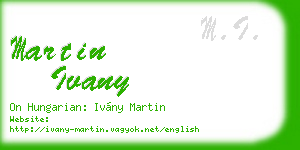 martin ivany business card
